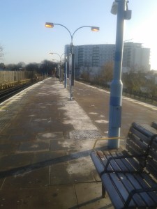 An empty tube platform the opposite of the sardine commute