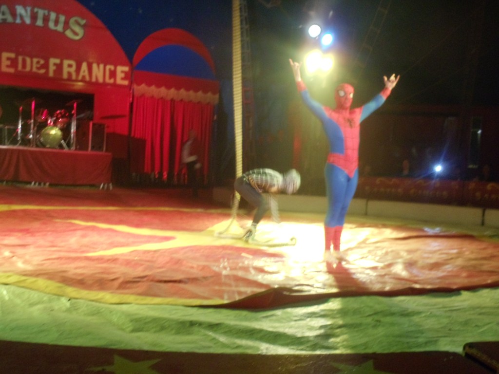 The amazing Spider-Man stands in victory